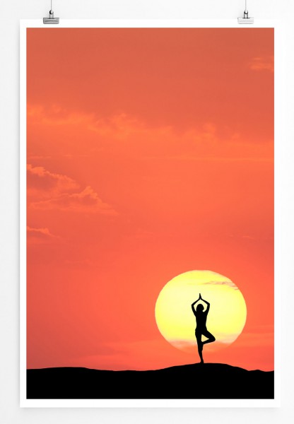 60x90cm Poster Künstlerische Fotografie  Yoga am Morgen