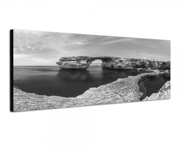 150x50cm Malta Felsen Meer Sommer Wolkenschleier