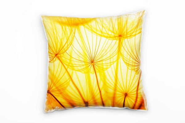 Macro, Blume, orange, gelb, Pusteblume Deko Kissen 40x40cm für Couch Sofa Lounge Zierkissen
