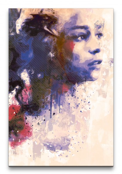 Emilia Clarke Game of Thrones Porträt Abstrakt Kunst Drachen Kultserie 60x90cm Leinwandbild