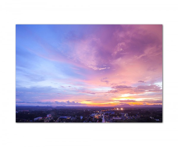 120x80cm Thailand Gebäude Himmel Abendrot