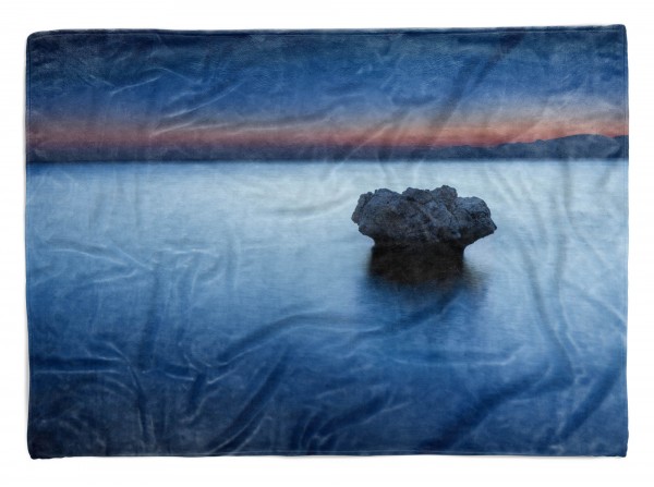 Handtuch Strandhandtuch Saunatuch Kuscheldecke mit Fotomotiv Abenddämmerung Mee