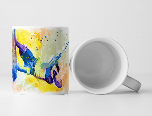 Wakeboard Tasse als Geschenk, Design Sinus Art