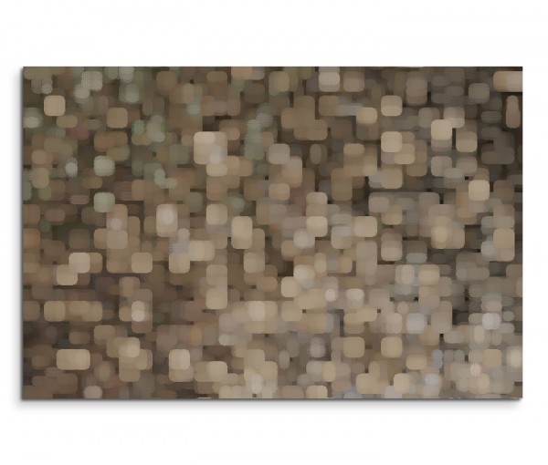 120x80cm Wandbild Hintergrund abstrakt Pixel grau braun