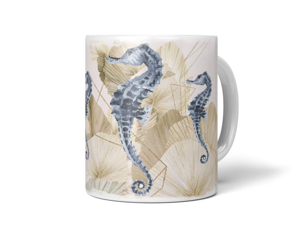 Dekorative Tasse mit schönem Motiv Seepferdchen Exotisch Pastellton einzigartiges Design