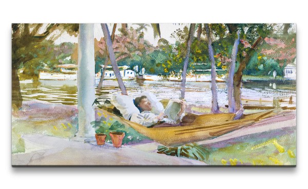 Remaster 120x60cm John Singer Sargent weltberühmtes Gemälde zeitlose Kunst Figure in Hammock Sommer