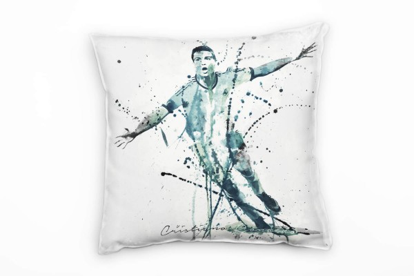 Cristiano Ronaldo IV Deko Kissen Bezug 40x40cm für Couch Sofa Lounge Zierkissen