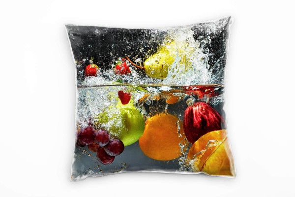 künstlerische Fotografie, bunt, Obst, Wasser Deko Kissen 40x40cm für Couch Sofa Lounge Zierkissen