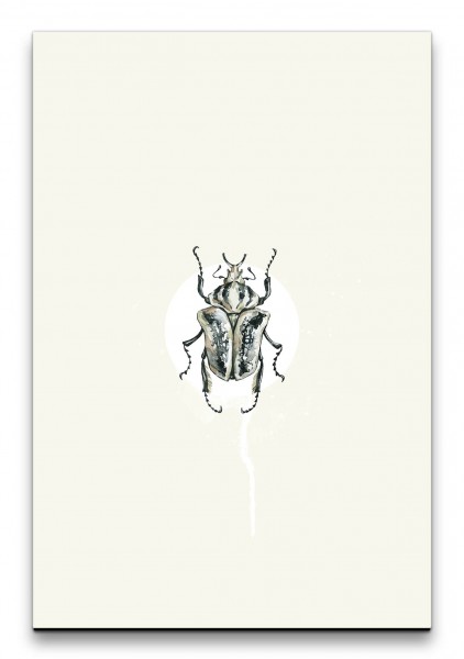 Käfer Insekt weißer Kreis Modern Aquarell Pastelltöne Minimal