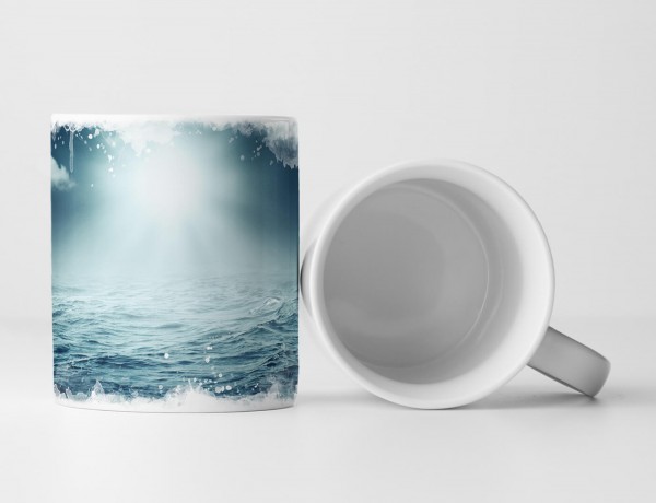 Tasse Geschenk Fotocollage von Sonne über dem Meer