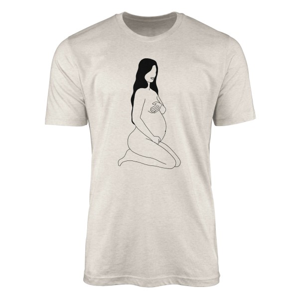 Herren Shirt 100% gekämmte Bio-Baumwolle T-Shirt Schwangere Frau Motiv Nachhaltig Ökomode aus erneu