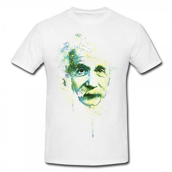 Albert Einstein Premium Motiv aus Paul Sinus Aquarell - Herren und Damen Shirt weiss