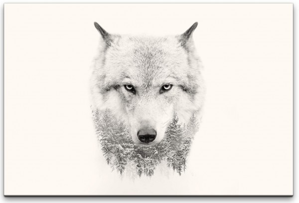 Wolf Portrait Wandbild in verschiedenen Größen