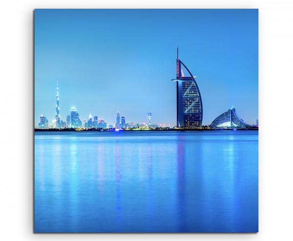 Architekturfotografie – Dubai Skyline im Morgengrauen, UAE auf Leinwand