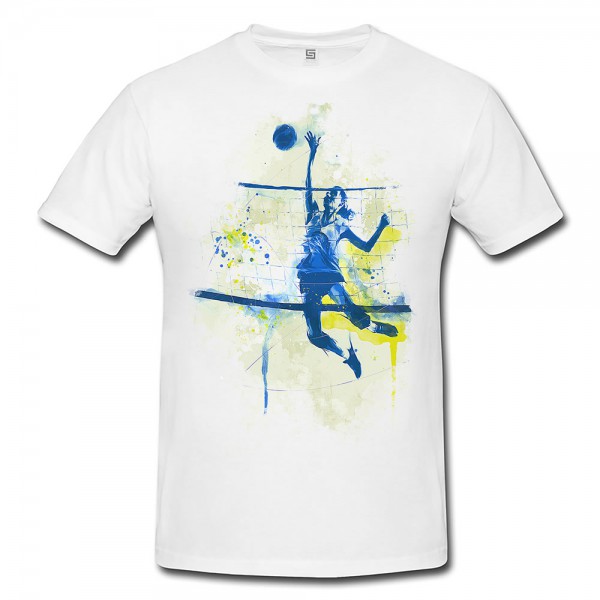 Volleyball Premium Herren und Damen T-Shirt Motiv aus Paul Sinus Aquarell