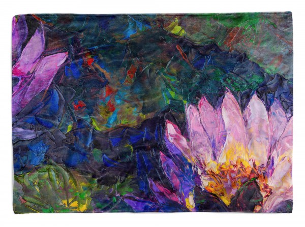 Handtuch Strandhandtuch Saunatuch Kuscheldecke mit Fotomotiv Abstrakt Farben Blumen