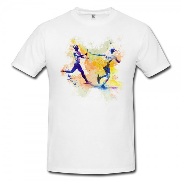 Staffellauf Herren und Damen T-Shirt Sport Motiv aus Paul Sinus Aquarell