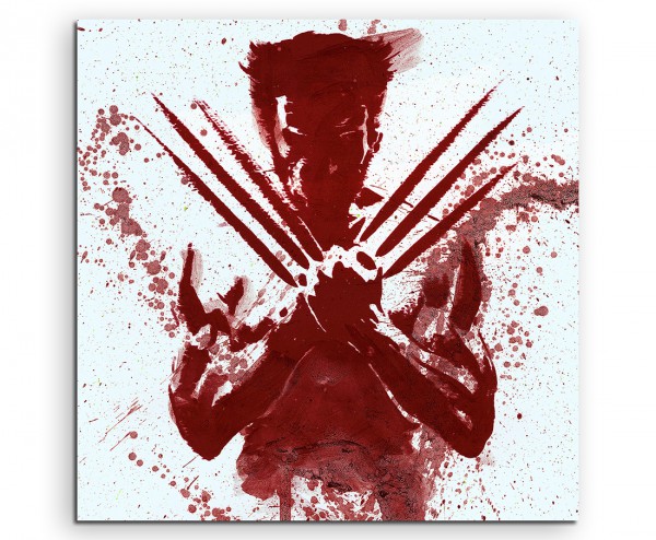 The Wolverine 60x60cm Aquarell Art Leinwandbild