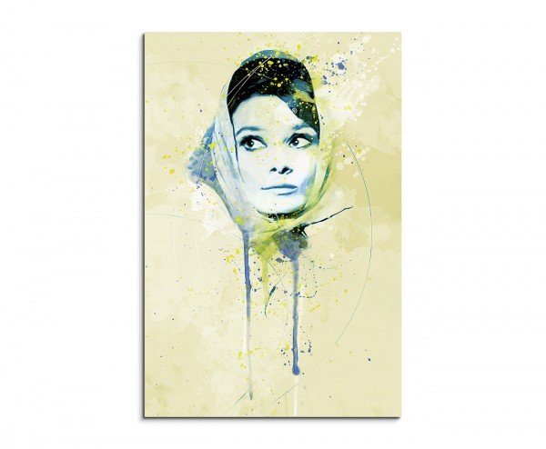 Audrey Hepburn VI Aqua 90x60cm Wandbild Aquarell Art