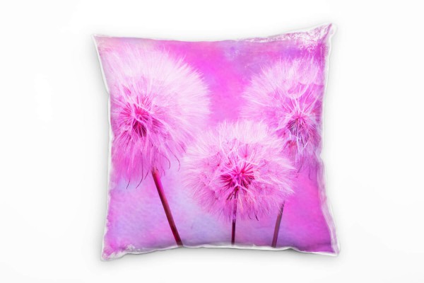 Blumen, Pusteblumen, pink, lila Deko Kissen 40x40cm für Couch Sofa Lounge Zierkissen