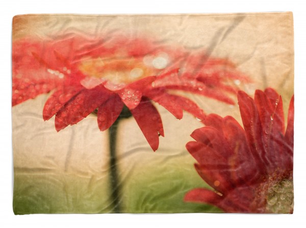 Handtuch Strandhandtuch Saunatuch Kuscheldecke mit Fotomotiv schöne rote Blumen