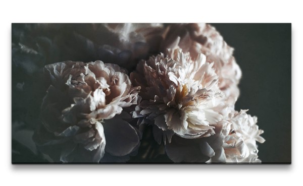 Leinwandbild 120x60cm Pfingstrosen Blumen Blüten Fine Art Schön Fotokunst