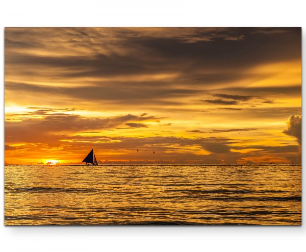 Sonnenuntergang am Strand  Philippinen - Leinwandbild