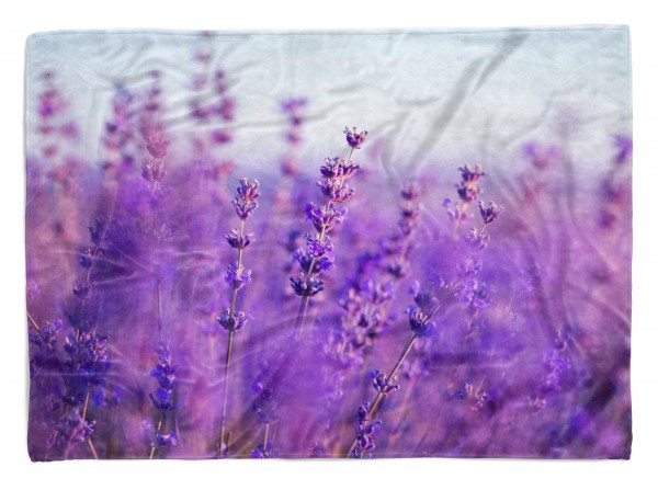 Handtuch Strandhandtuch Saunatuch Kuscheldecke mit Fotomotiv Lavendel Wildblume