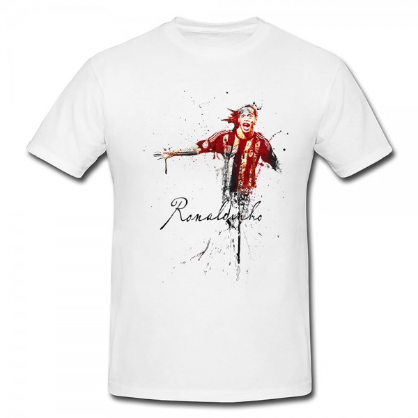 Ronaldinho III Premium Herren und Damen T-Shirt Motiv aus Paul Sinus Aquarell