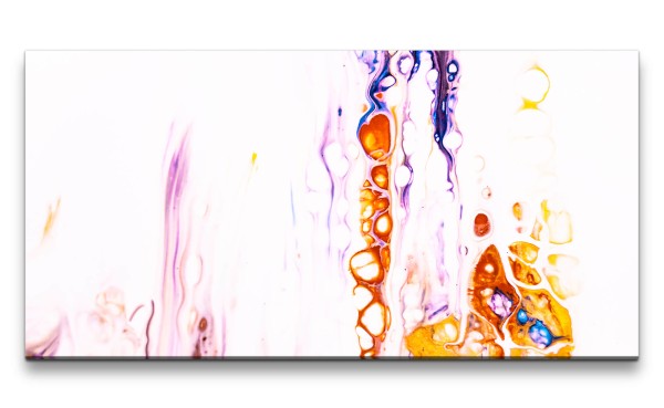 Leinwandbild 120x60cm Farben Farbflecken Abstrakt Kunstvoll Dekorativ