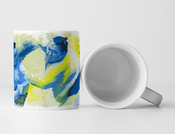 Sumo Ringen Tasse als Geschenk, Design Sinus Art