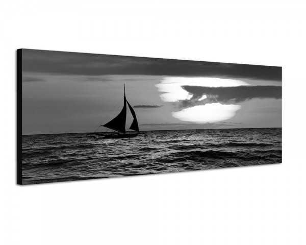 150x50cm Philippinen Meer Segelboot Sonnenuntergang