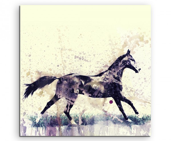 Horse 60x60cm Aquarell Art Leinwandbild