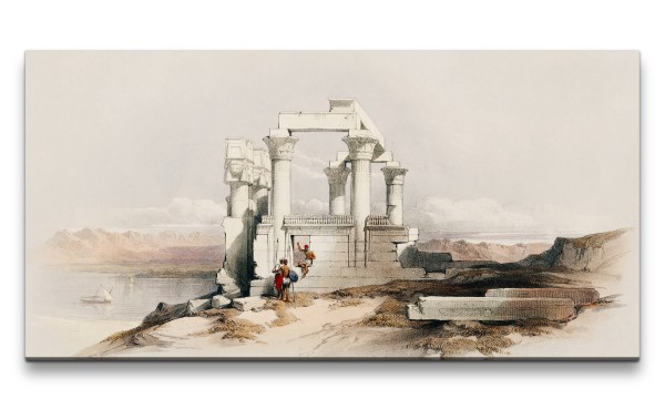 Remaster 120x60cm Antiker Tempel Ägypten wunderschöne Illustration Kunstvoll