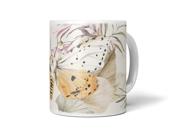 Dekorative Tasse mit schönem Motiv Motte Pastelltöne schönem Design Kunstvoll Einzigartig