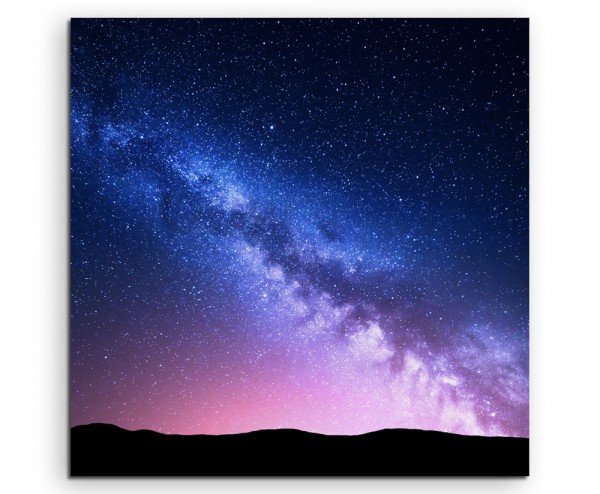Landschaftsfotografie  Milchstraße im pinken Sternenhimmel auf Leinwand exklusives Wandbild moderne