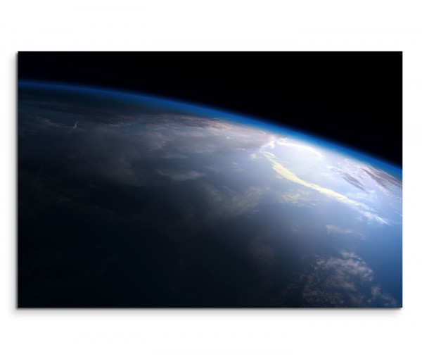 120x80cm Wandbild Planet Erde Weltall Draufsicht