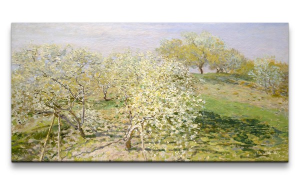 Remaster 120x60cm Claude Monet Impressionismus weltberühmtes Wandbild Fruit Trees in Bloom Frühling