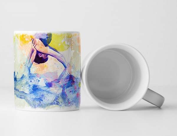 Synchronschwimmen Tasse als Geschenk, Design Sinus Art