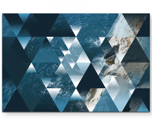 Abstraktes Bild  Dreiecke  Wellen und Strand - Leinwandbild