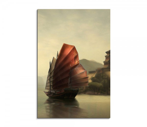 Junk Ship Chinese Painting 90x60cm