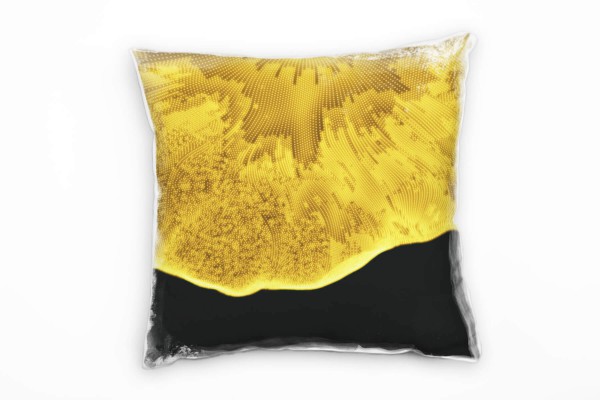 Abstrakt, dreidimensional, gold, schwarz Deko Kissen 40x40cm für Couch Sofa Lounge Zierkissen