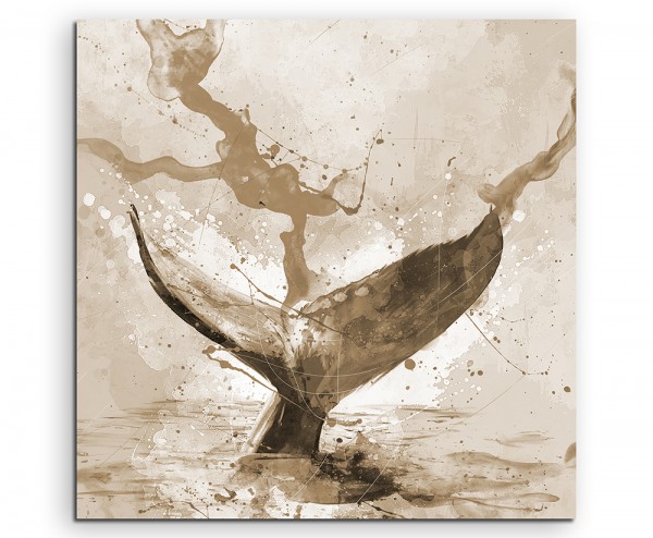 Wal 60x60cm Aquarell Art Leinwandbild Sepia