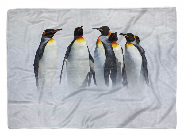 Handtuch Strandhandtuch Saunatuch Kuscheldecke mit Tiermotiv Pinguine Kaiserpin