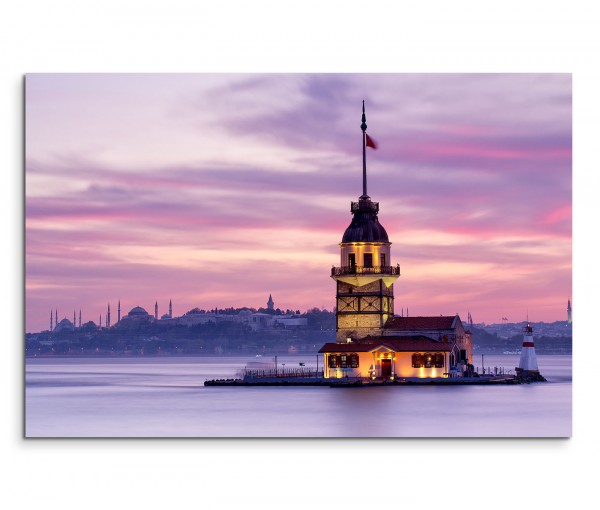 120x80cm Wandbild Istanbul Bosporus Jungfrauenturm