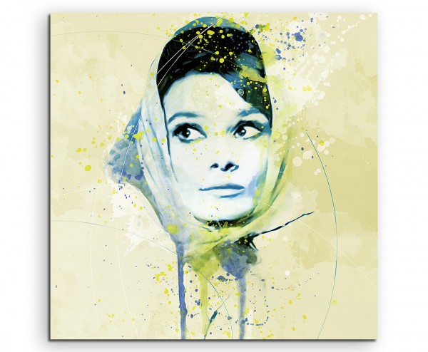 Audrey Hepburn VI Aqua 60x60cm Wandbild Aquarell Art