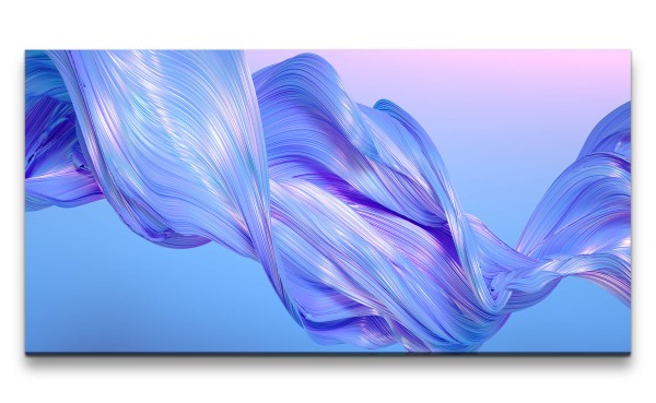 Leinwandbild 120x60cm 3d Art Abstrakt Energie Dekorativ Kunstvoll Modern Blau