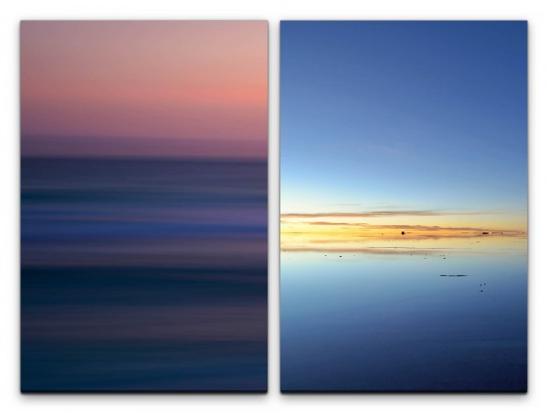 2 Bilder je 60x90cm Abstrakt Horizont Meer Stille Ruhe Weite Beruhigend