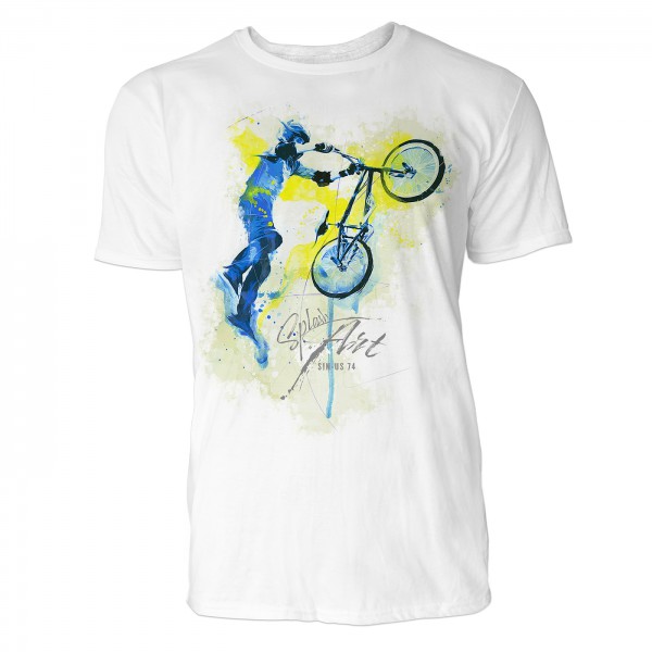 BMX Rad Tailwhip Sinus Art ® T-Shirt Crewneck Tee with Frontartwork