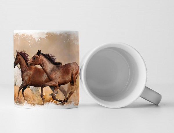 Tasse Geschenk Tierfotografie – Rennende Pferde